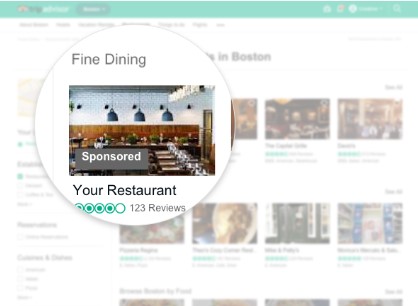 TripAdvisor Sponsored Ads lsiting